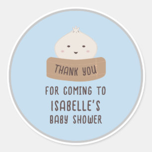 A little Dumpling Is On The Way Thank You  Classic Round Sticker