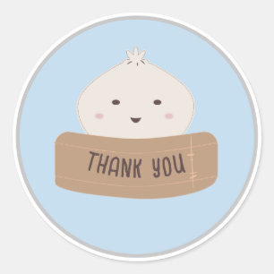 A little Dumpling Is On The Way Thank You  Classic Round Sticker