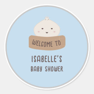 A little Dumpling Is On The Way Welcome  Classic Round Sticker