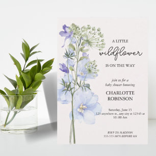 A Little Elegant Wildflower Girl Baby Shower Invitation
