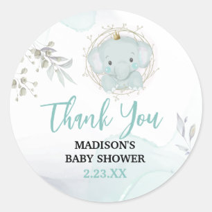 A Little Elephant Boy Baby Shower Classic Round Sticker