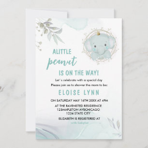 A Little Elephant Boy Baby Shower Invitation
