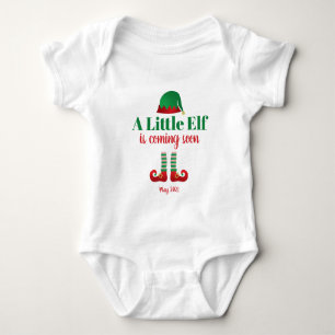A Little Elf Is Coming Soon Christmas Personalise Baby Bodysuit
