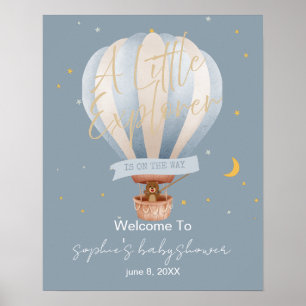 A Little Explorer Hot Air Balloon Welcome Sign