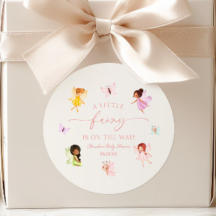 A Little Fairy Is On The Way! Baby Shower Classic Round Sticker