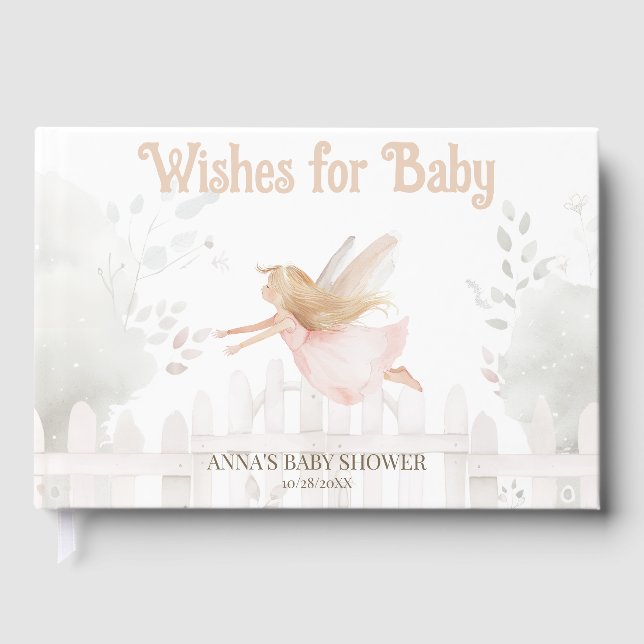 A Little Fairy is on the way Baby Shower Guest Book (Front)