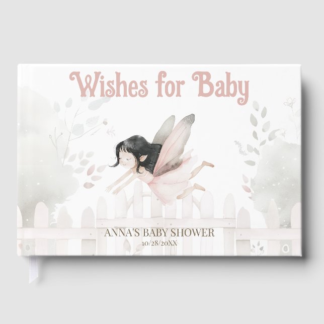 A Little Fairy is on the way Baby Shower Guest Book (Front)