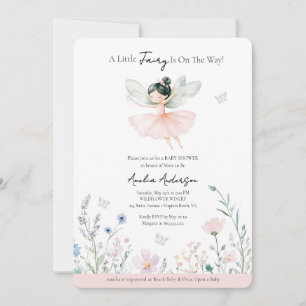 A Little Fairy is on the Way Wildflower  Invitatio Invitation