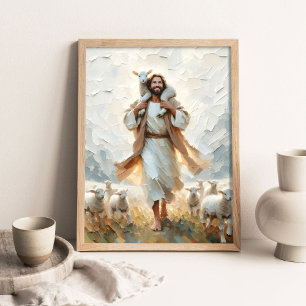 A Little Family, Digital Christian Art, Jesus Resc Poster