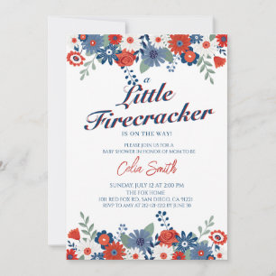 A Little Firecracker is on the way Baby Shower Invitation