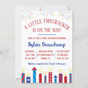 A Little Firecracker is on the Way! Baby Shower Invitation