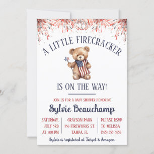 A Little Firecracker is on the Way! Baby Shower Invitation