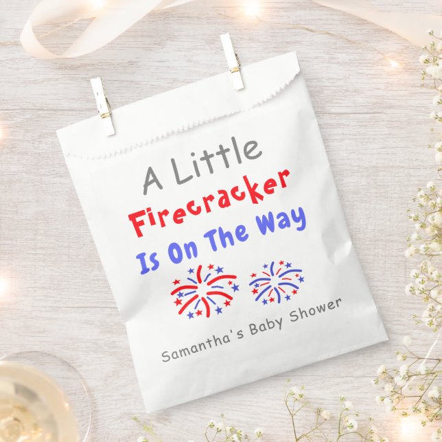 A Little Firecracker Is On The Way Favour Bags (Clipped)