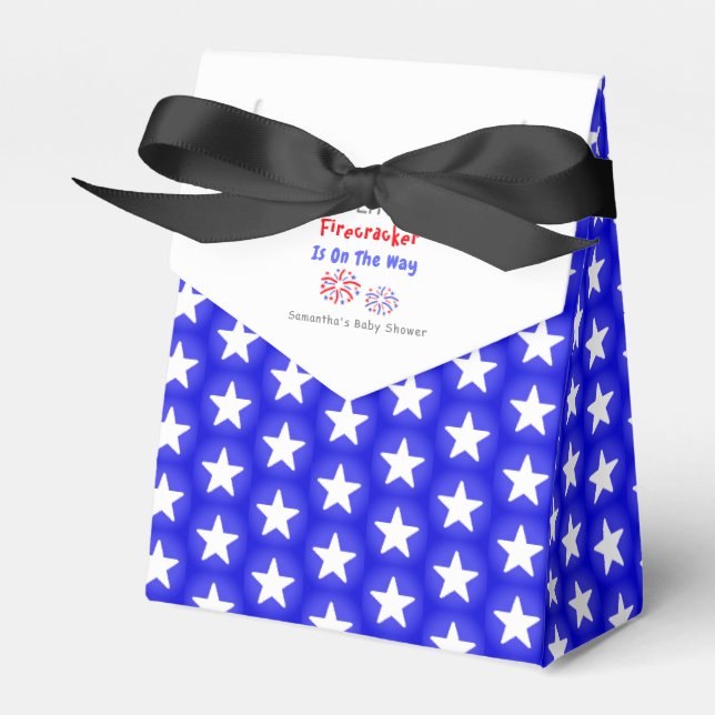 A Little Firecracker Is On The Way Favour Box (Front Side)