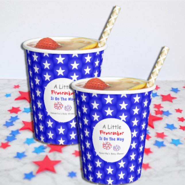 A Little Firecracker Is On The Way Paper Cups (Creator Uploaded)
