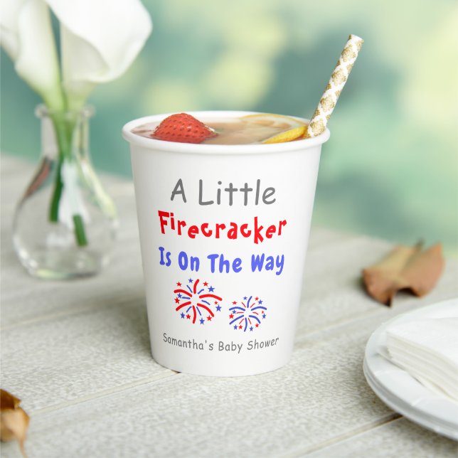 A Little Firecracker Is On The Way Paper Cups (Insitu)