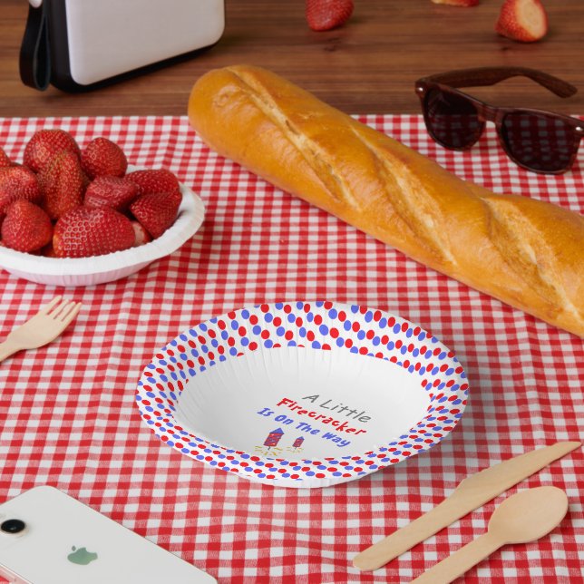 A Little Firecracker Is On The Way Paper Plate (Picnic)