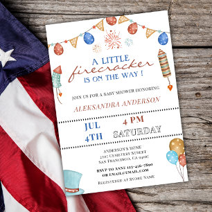 A Little Firecracker ON THE WAY Baby Shower  Invitation