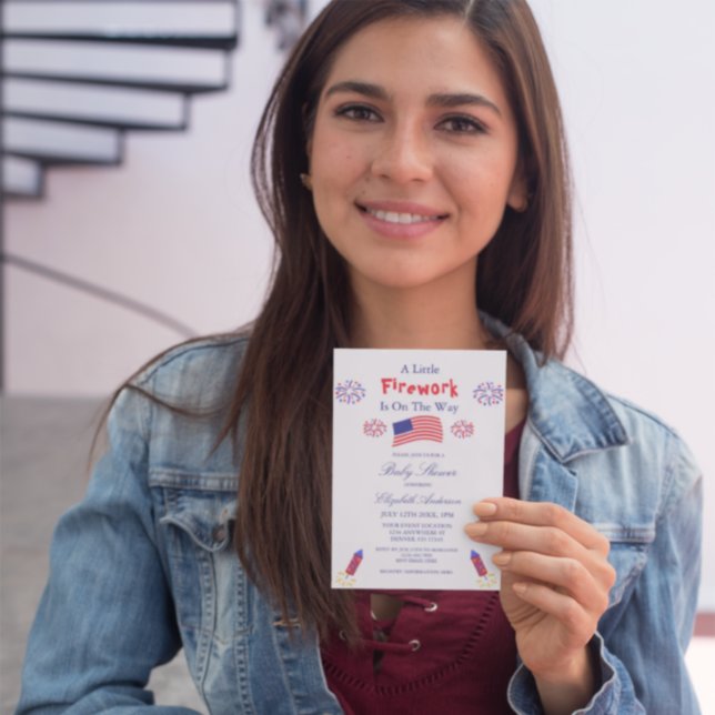 A Little Firework Is On The Way Baby Shower Invitation (Creator Uploaded)