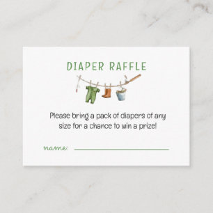 A Little Fisherman Baby Diaper Raffle Enclosure Card