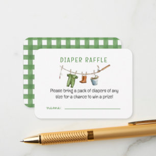 A Little Fisherman Baby Diaper Raffle Enclosure Card