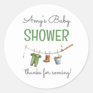 A Little Fisherman Baby Shower Classic Round Sticker