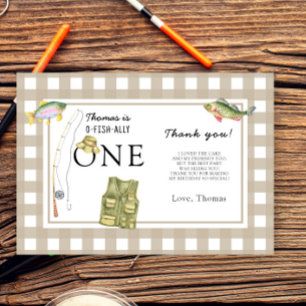 A little Fisherman Birthday Party Thank You Card