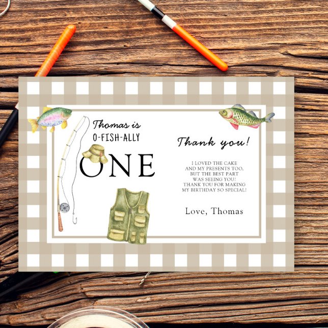 A little Fisherman Birthday Party Thank You Card (Creator Uploaded)