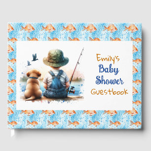 A Little Fisherman   Cute Boy's Baby Shower Guest Book