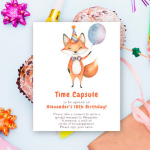 A Little Fox Time Capsule 1st birthday Poster