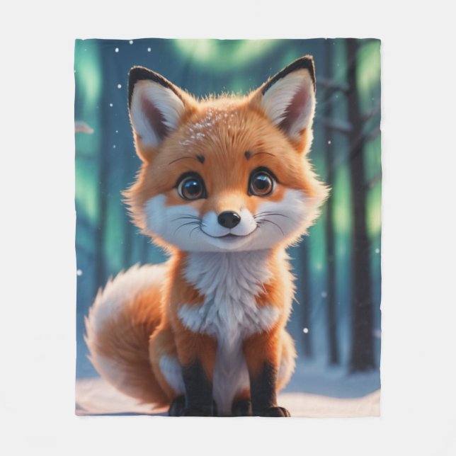 A Little Foxy  Fleece Blanket (Front)