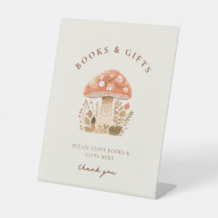 A Little Fun Guy Mushroom Baby Shower Pedestal Sign