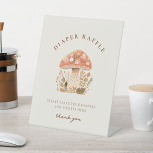 A Little Fun Guy Mushroom Baby Shower Pedestal Sign