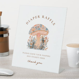 A Little Fun Guy Mushroom Baby Shower  Pedestal Sign