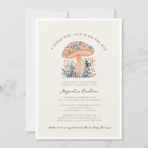 A Little Fun Guy Mushroom Fall Baby Shower  Invitation