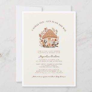 A Little Fun Guy Mushroom Fall Baby Shower  Invitation