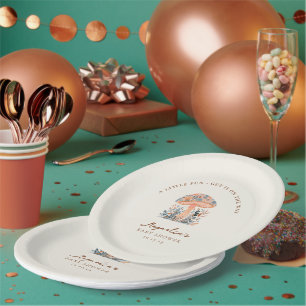 A Little Fun Guy Mushroom Fall Baby Shower  Paper Plate