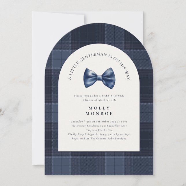 A Little Gentleman is on his way Baby Shower  Invitation (Front)
