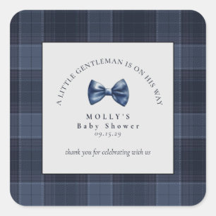 A Little Gentleman is on his way Baby Shower Square Sticker