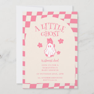 A Little ghost retro halloween baby shower Invitation