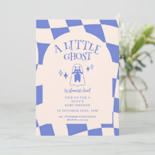 A Little ghost retro halloween baby shower  Invitation