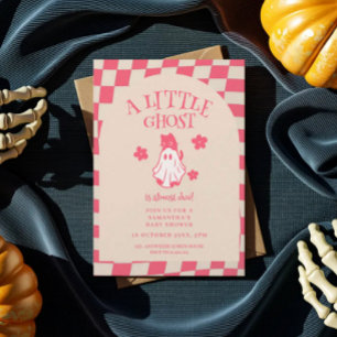 A Little ghost retro halloween baby shower Invitation