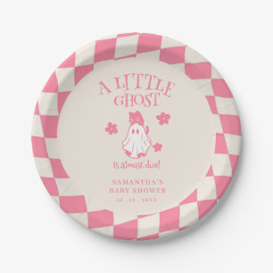 A Little ghost retro halloween baby shower Paper Plate