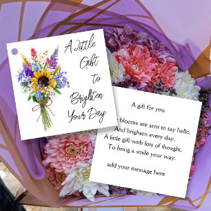 A Little Gift to Brighten Your Day Floral Gift E Favour Tags