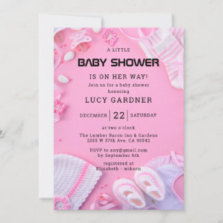 A Little Girl Baby Shower Invitation