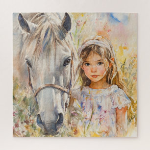 A Little Girl with a Horse Jigsaw Puzzle