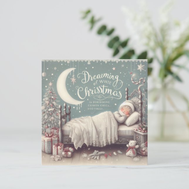 A Little Girl's Christmas Dream Card (Standing Front)