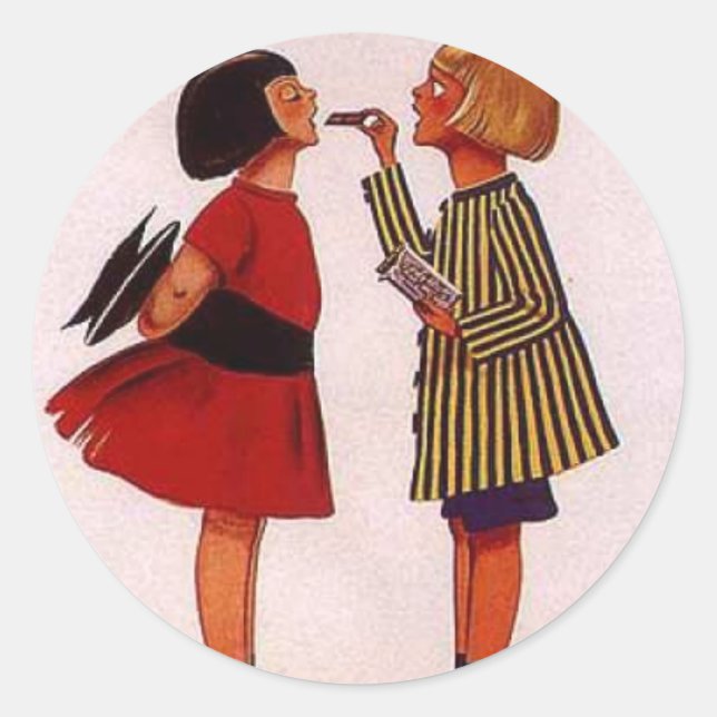 A Little Girl's Delight Classic Round Sticker (Front)