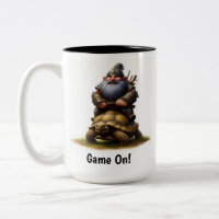 A Little Gnome Warrior Posing with his Tortoise