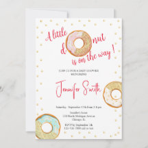 A Little golden doughnut baby shower invitation